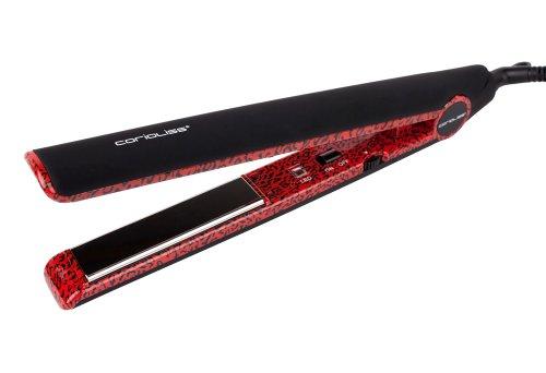 Corioliss C1 - Plancha de pelo profesional, tecnología de titanio, diseno de leopardo, color rojo