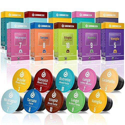 Gourmesso caja degustación - 100 cápsulas de café compatibles con cafetera Nespresso ®