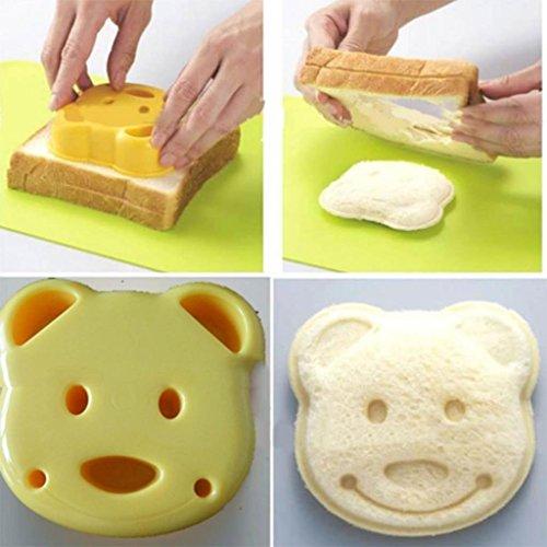 HuaYang de fiesta DIY Home para desayuno carcasa con forma de oso de galletas cortador de galletas para sándwiches para hacer tostadas de pan con forma de herramienta