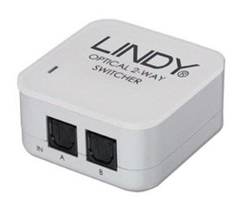 Lindy 2 Way TosLink Blanco - Switch de audio (46 mm, 46 mm, 24 mm)