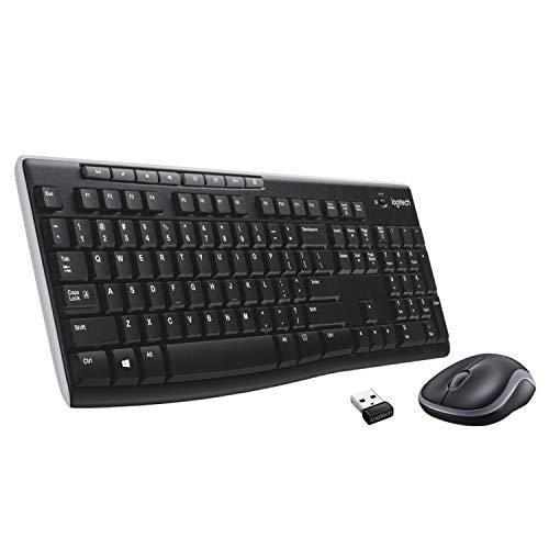 Logitech MK270 - Pack de teclado y ratón (2.4 GHz, inalámbrico, Windows), Negro [QWERTY Español]