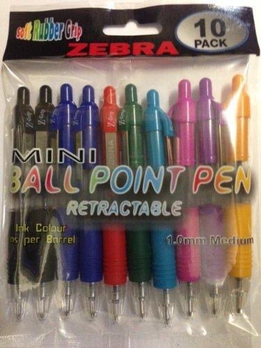Zebra 2039 Z-Grip - Mini bolígrafo roller (10 unidades), varios colores