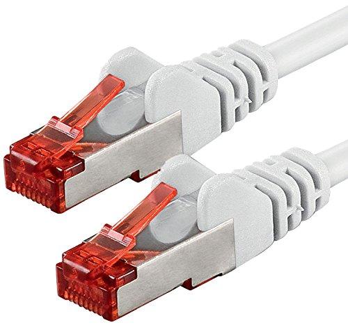1aTTack - Cable SFTP con Conectores RJ45 (Doble apantallamiento, Cat. 6, 3m), Color Blanco