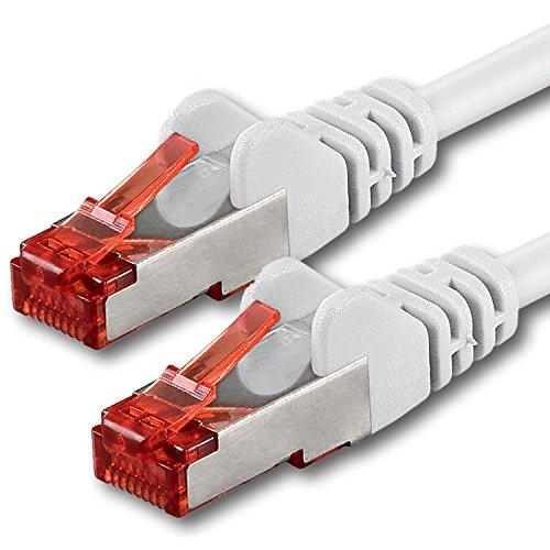 1aTTack - Cable de Red SFTP con Conectores RJ45 (Doble apantallamiento, Cat. 6, 5m), Color Blanco