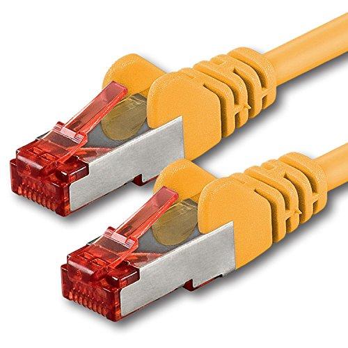 1aTTack - Cable de Red SFTP PIMF con Conectores RJ45 (Doble apantallamiento, Cat. 6, 0,5m), Color Amarillo