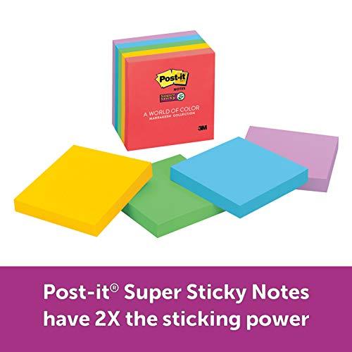 3M 6545SSAN S-per Sticky Notes 3 x 3 asstd ne-n Pads / El-ctrico 5-90 Hoja Paquete