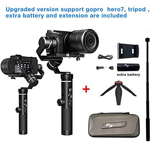 FeiyuTech G6 plus Upgraded version Gimbal Handheld Stabilizer for GoPro HERO 7/6/5/Smartphone,800g playload,Wifi build and splashwater proof ,Tripod ,Extra battery and Extension are included