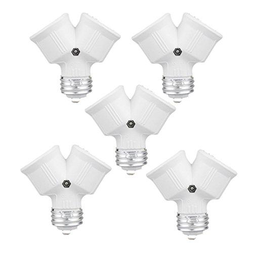 5 x Adaptador doble bombillas lámpara LED en mismo casquillo E27