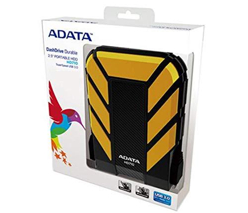 ADATA AHD710-1TU3-CYL - Disco Duro Externo Robusto de 1TB, Alta Velocidad USB 3.0, Resistente al Agua, al Polvo y a Impactos de Grado Militar IP68, Color Negro