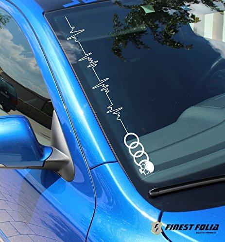 Adhesivo para parabrisas frontal con diseño de frecuencia cardíaca y calavera, para vehículos Audi