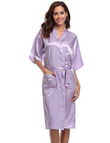 Aibrou Kimono Mujer Batas Largas Lenceria de Aspecto Brillante