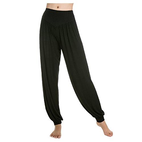 Aivtalk - Pantalones de Yoga Algodón Modal de Pretina Elástico Pantalones Bombachos de Fitness para Mujer Unisex