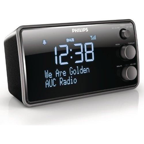 Philips AJB3552/12 - Radio despertador (1.5 W, pantalla LCD), Negro