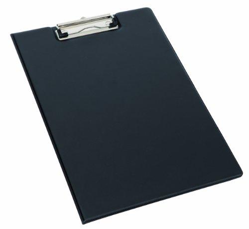 Alba Clapin - Carpeta con pinza sujetapapeles (DIN A4, 235 x 350 x 12 mm, PVC), color negro