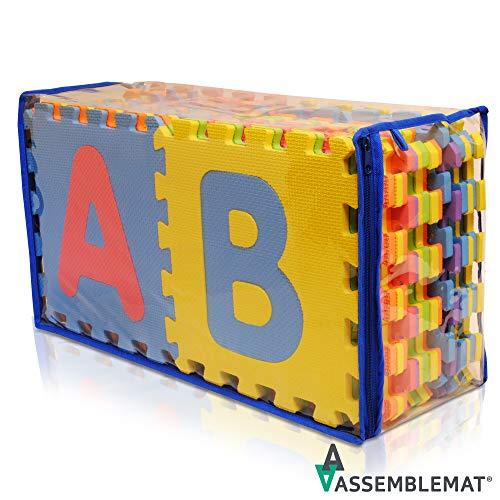 Alfabeto suave Alfombrilla de juego - Alfombrilla de bloqueo para niños - Actividad Puzzle Playmats - Protección de piso - Espuma EVA Alfabeto de alfombra de goma - A - Z = 26 Tapetes en total