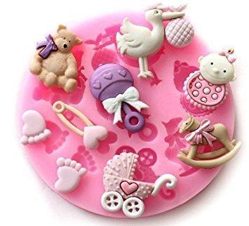 Allforhome - Moldes de Silicona Distintos Diseños Infantiles para Decoración de Tartas - Repostería Chocolate Cupcake