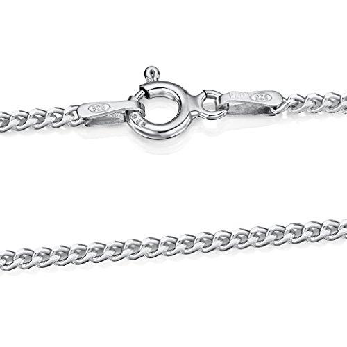 Amberta® Joyería - Collar - Fina Plata De Ley 925 - Cadena de Frenar - 1.5 mm - 40 45 50 55 60 70 cm
