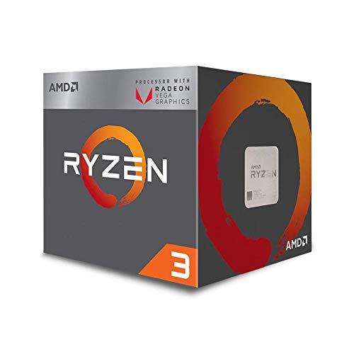 AMD Ryzen 3 2200G, Procesador con Cooler Wraith Stealth (3.5 hasta 3.7 GHz, DDR4 hasta 2933 MHz, 1100 MHz del GPU, L2 /L3 Cache: 2 MB + 4 MB, 65W), Multicolor