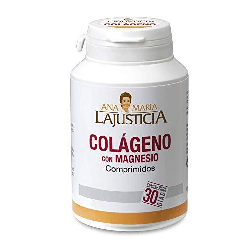 Ana Maria Lajusticia - Colágeno con magnesio - 180 comprimidos articulaciones fuertes y piel tersa. Regenerador de tejidos con colageno hidrolizado tipo 1 y tipo 2. Envase para 30 días de tratamiento.