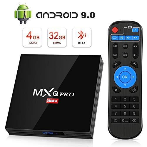 Android 9.0 TV Box [4GB RAM+32GB ROM], Superpow Android Box TV 4K, USB 3.0, BT 4.1, UHD H.265, HDMI, Smart TV Box Quad Core WiFi Media Player, Box TV Android