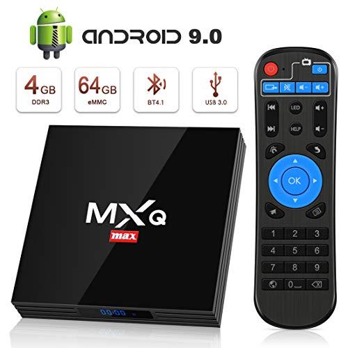 Android 9.0 TV Box [4GB RAM+64GB ROM], Superpow Android Box TV 4K, USB 3.0, BT 4.1, UHD H.265, HDMI, Smart TV Box Quad Core WiFi Media Player, Box TV Android