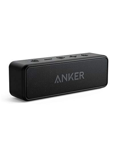 Anker SoundCore 2 [Actualizado]  Altavoz Bluetooth portátil? sonido estéreo de 12 W, Bluetooth 5, BassUp, IPX7, 24 horas de reproducción, emparejamiento inalámbrico, para el hogar, aire libre, viajes