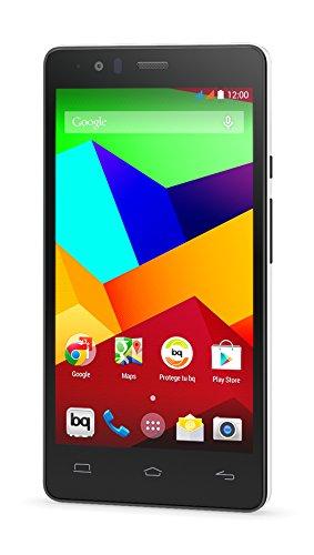 bq Aquaris E5 LTE - Smartphone libre Android (Qualcomm Snapdragon 410, Quad Core A53, 1.2 GHz, cámara de 13 MP, 8 GB memoria interna, 1 GB de RAM, Android 4.4), blanco y negro