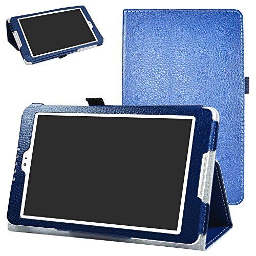 BQ Aquaris M8 Funda,Mama Mouth Slim PU Cuero Con Soporte Funda Caso Case para 8.0" BQ Aquaris M8 Tablet PC,Azul oscuro
