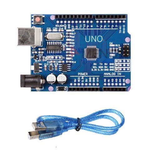 Arduino Uno Rev 3 - Tarjeta con microcontrolador Atmega328 (con cable USB compatible incluido)