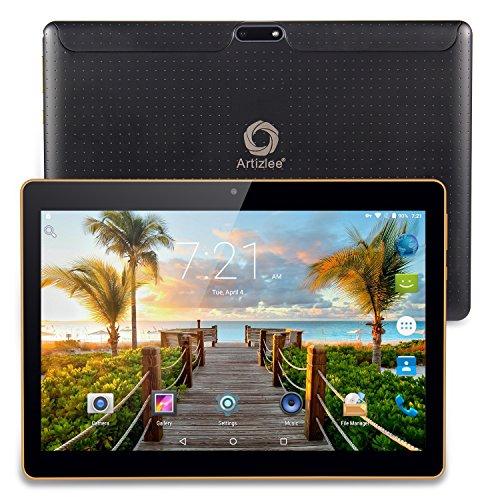 Artizlee ATL-21T - 10.1" Tablet Pc - Android 4.4.2, Quad-Core, 1280x800 IPS, Dual Sim, 3G, 1 GB RAM, 16 GB, Cámara 5.0MP, WiFi, Bluetooth, OTG, con Protector de Pantalla y Manual en Español, (Negro)