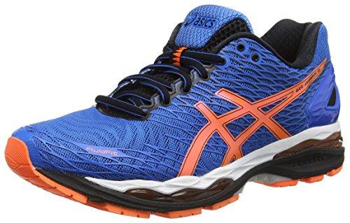 Asics Gel Nimbus 18 - Zapatillas de Running, Unisex, Azul (Electric Blue / Hot Orange / Black), 48