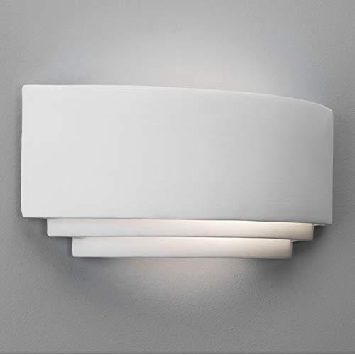 Astro 0423 E27 Amalfi - Lámpara de pared para exteriores (no incluye bombilla de 100 W, 230 V, cerámica), color blanco