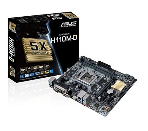 Asus H110M-D - Placa Base (2 x DDR4, HDMI, Intel H110, 2133 MHz, máximo 32 GB)