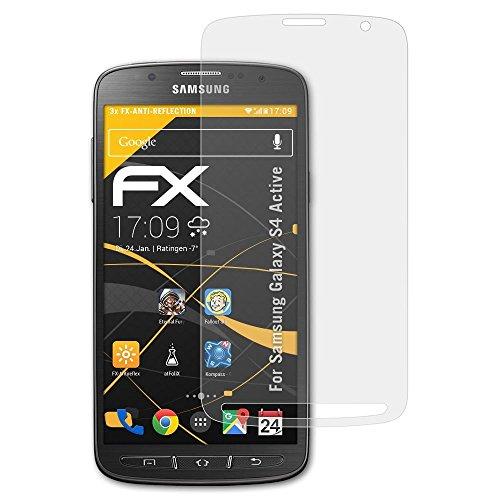 atFoliX FX-Antireflex - Protector de pantalla antirreflectante para Samsung Galaxy S4 Active GT-i9295 (3 unidades)