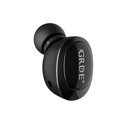 Mini Auricular Bluetooth 4.2?GRDE Auricular Invisible Bluetooth con Micrófono y Hi-Fi Stereo Music Sound?In Ear Auriculares con Ligero (3g)? para Iphone, Android, Llamadas en Coche etc (negro)