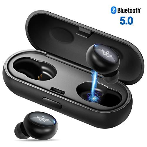 Auriculares Bluetooth - La Última Técnica de Física Cancelación de Ruido, Auriculares Inalámbricos Bluetooth 5.0 Sonido Estéreo Mini Twins In-Ear Auriculares con Caja de Carga para iPhone y Android