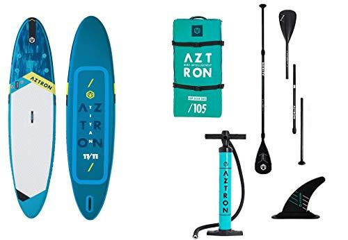 Aztron Titan Tabla de Paddle Surf Hinchable Premium 11" 11"x32"x6" con tecnología de Doble cámara Incluye Remo, Bomba de Doble acción, Leash y Mochila