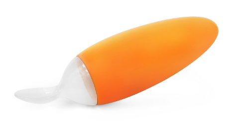 Boon - Cuchara con mango dispensador de papilla, color naranja