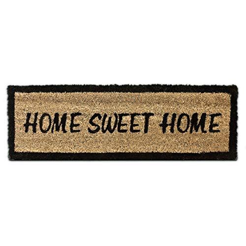 Relaxdays Home Sweet Home - Felpudo para la Entrada de su hogar Hecho de Fibras de Coco y PVC con Medidas 75 x 25 cm Antideslizante Elemento Decorativo, Color marrón