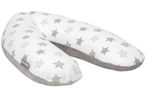 Snoozzz - Cojín de embarazo y lactancia, diseño con estrellas, color gris