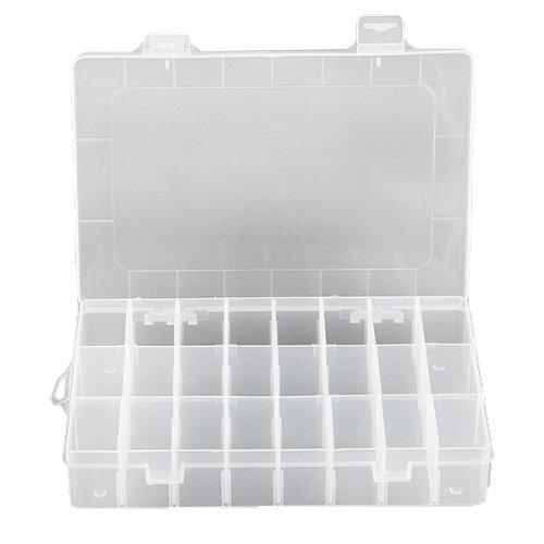 Caja Rectangular Claro Transparente Organizador 24 Compartimentos Ajustable DIY