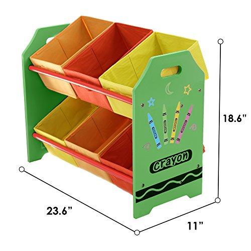 Kiddi Style Cajas Almacenaje Juguetes - Madera - Par Ninos -Diseño de ceras de colores
