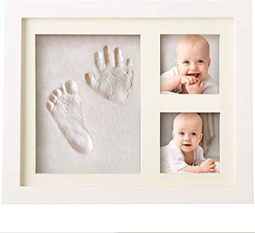 Bubzi Co Set de Marco de fotos y Huellas de bebé en Arcilla - Recuerdo de las huellas de mano y pie - Regalos para bebes - Set de modelado ideal decoración de habitación bebé o regalo de baby shower