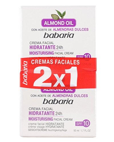 Babaria Aceite Almendras Dulces Crema Facial Hidratante - 2 Unidades