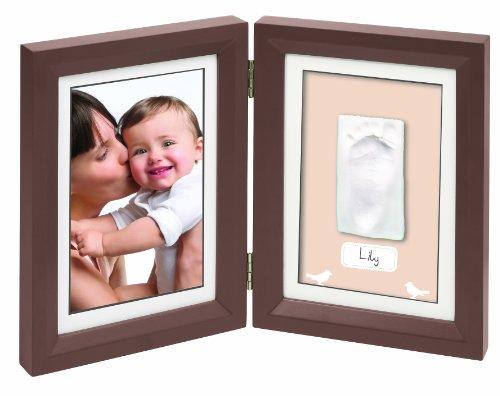 Baby Art Print Frame - Marco para fotos y huellas de mano o pie, color marrón