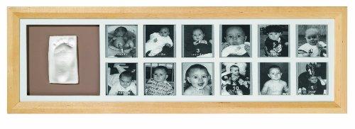 Baby Art 1st Year Print Frame - Marco para fotos y huellas de mano o pie, color madera natural