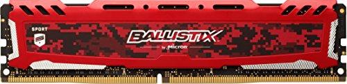 Crucial Ballistix Sport LT BLS8G4D240FSE 2400 MHz, DDR4, DRAM, Memoria Gamer para ordenadores de sobremesa, 8 GB, CL16 (Rojo)