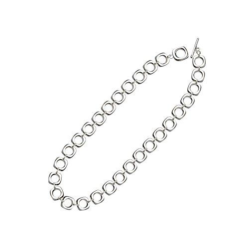 NYKKOLA Jewellery - Collar Cuadrado clásico Chapado en Plata de Ley 925