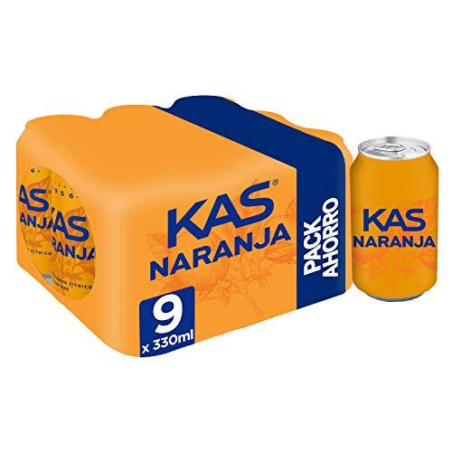 Kas Naranja - Bebida Refrescante, lata 33 cl (Pack de 9)