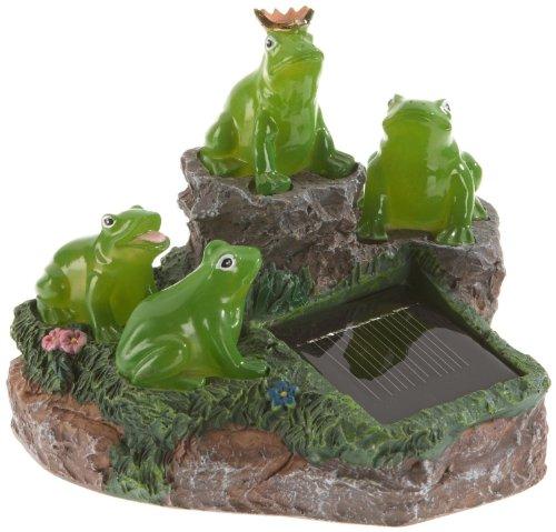 Best Season 477-38 - Piedra decorativa para jardín con luz LED solar (13 x 16 cm), diseño de ranas